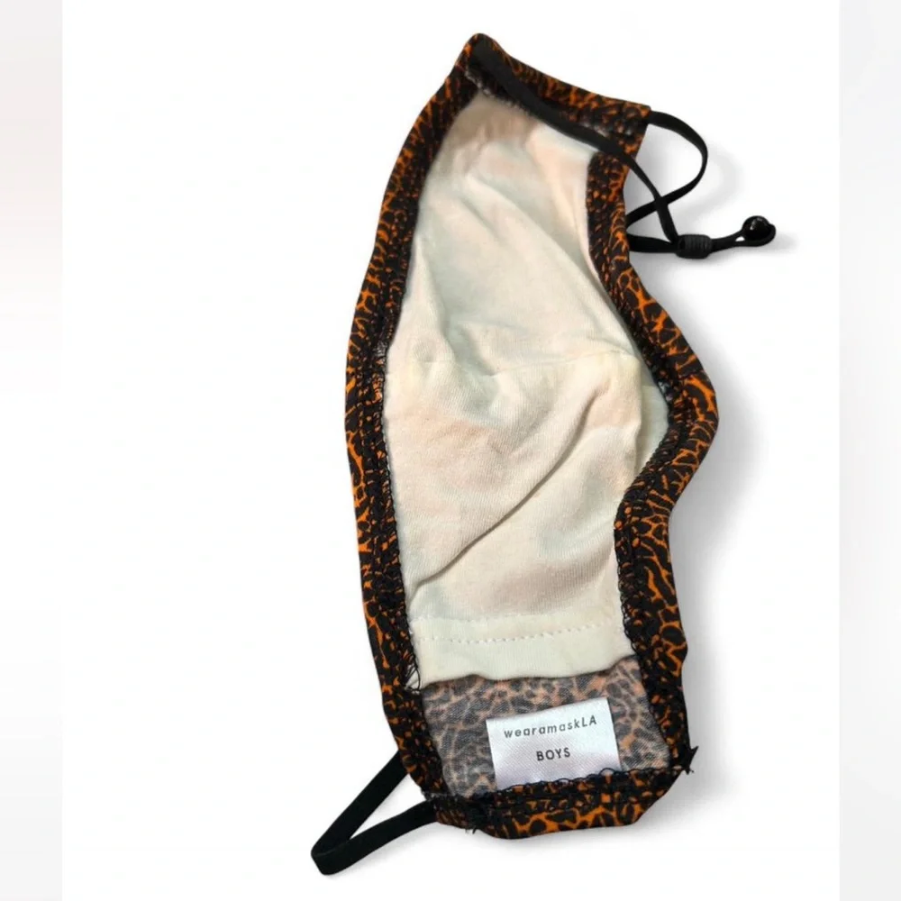 Leopard Print Face Mask - Orange and Black